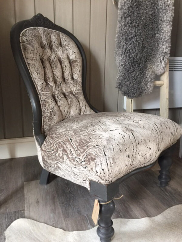 Grey Spoon Back Chair